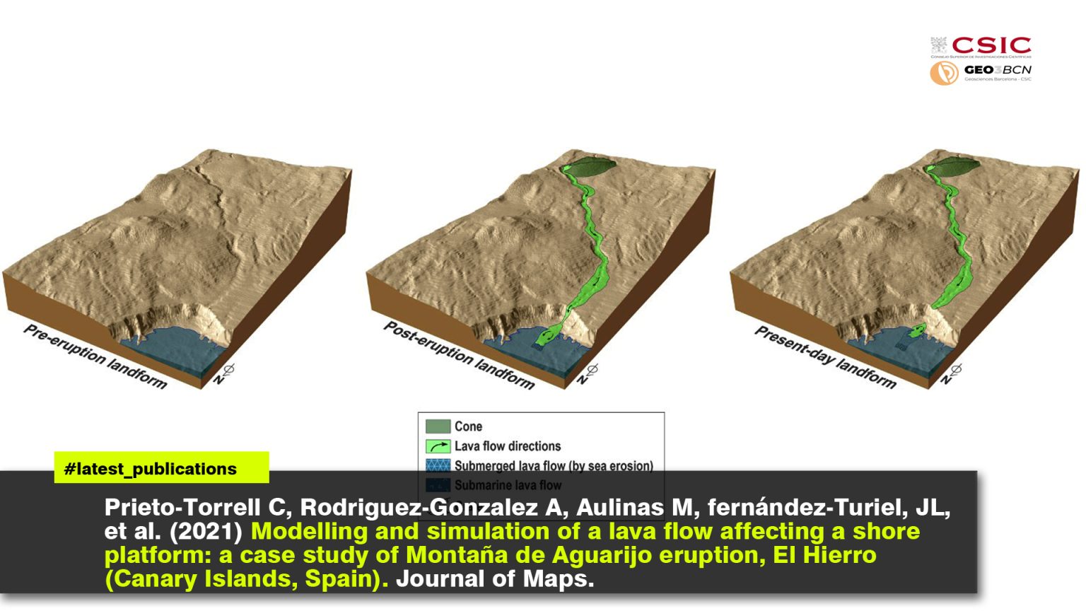 Modelling and simulation of a lava flow affecting a shore platform: a case study of Montaña de Aguarijo eruption, El Hierro (Canary Islands, Spain)